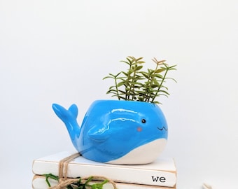 Blue Whale Planter Pot | Whale Gifts | Sea Animal Planter | Succulent Planter | Pots for Plants