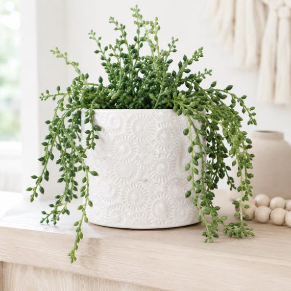 Glossy White Ceramic Planter Pot
