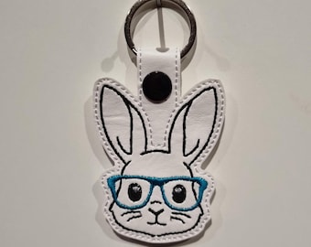 Schlüsselanhänger Hase mit Brille