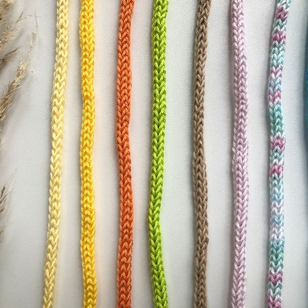 Strickschlauch, Stricklieselschlauch - Frühlingsfarben, handgemacht