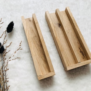 Embalagens de velas em branco para velas em bastão com e sem compartimento de presente para artesanato, em branco de madeira