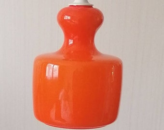 Orange opaline pendant light from the 70s.