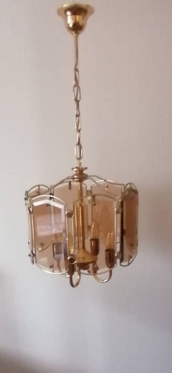 Suspension Verre Fumé Vintage