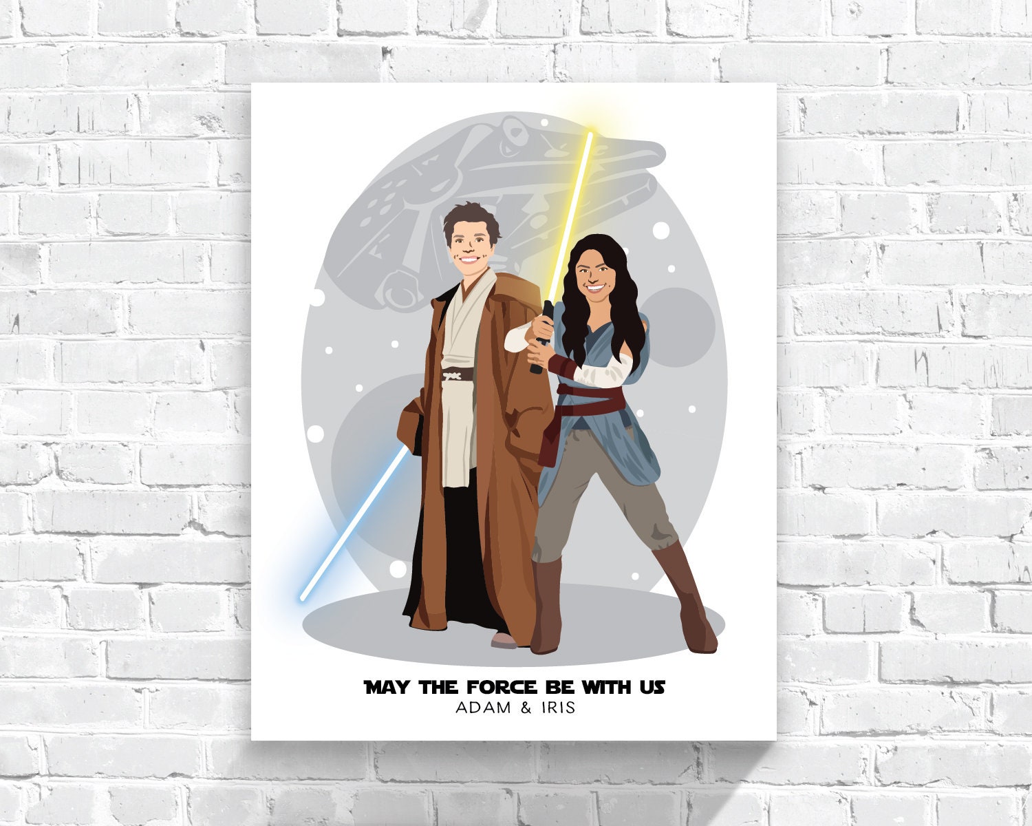 DIGITAL ONLY Custom Hand Drawn Couple Portrait Star Wars Etsy