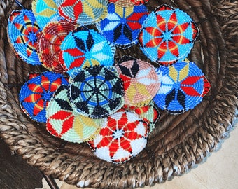 Beaded Medallion Pin, Lakota Jewelry, Native Made, Native Medallion, Beaded Jewelry, Native Jewelry, Gifts for Him, Pendant