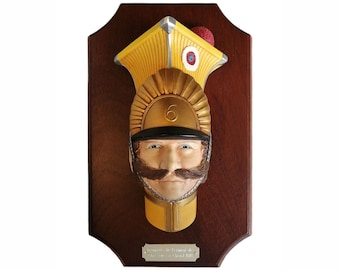 Bossons Chalkware Trompette du Regiment des Chasseurs a Cheval 1818 Head Wall Hanging met originele doos Made in England