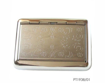 Choose Your Tobacco Box / Tin in Metal with Paper Holder and Engraved Lid (Listing for ONE piece only)