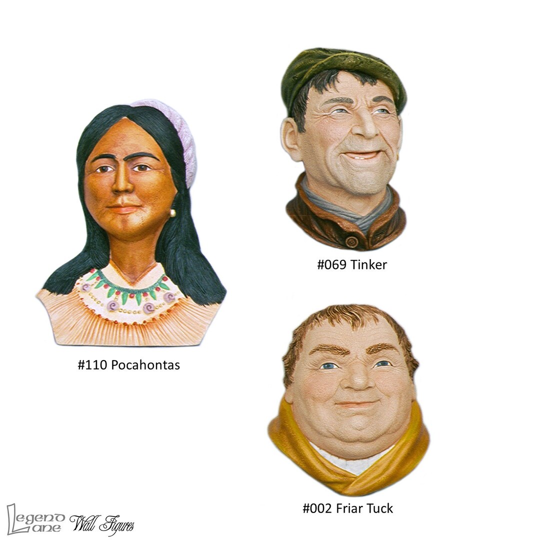 3 Chalk Heads to Choose Head Wall Hanging Legend Products Made Etsy