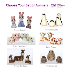 Choose Your Set of Animals Hand Painted Ceramic Animals Laureston Made In England (Listing for ONE set)