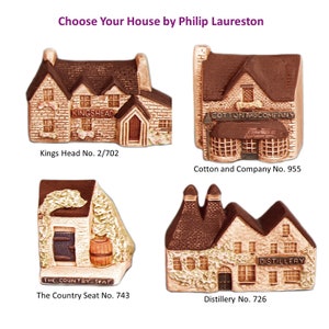 4 HÄUSER zur Auswahl. Philip Laureston Häuser. Hergestellt in England. Keramik-Miniaturhaus (Angebot für EIN Stück).