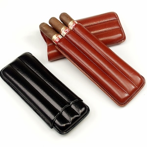 Genuine Leather Cigar Case for cigar CORONA - 3 fingers (Listing for ONE piece)