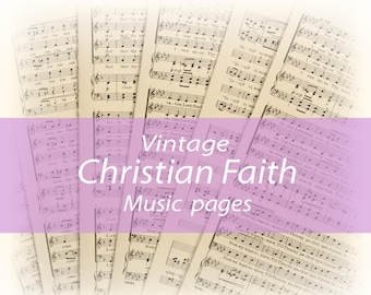 Vintage Hymn Sheet Music: Aged Paper Ephemera for Collage (10 Pages)