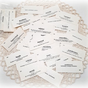 30 Vintage English Vocabulary Cards Assorted Random Set for Junk Journal Paper Ephemera Craft Supplies Planner Notebook Neutral Mixed Media