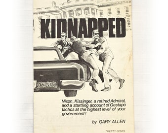 Livret de livre de poche Nixon Kissinger Watergate kidnappé vintage, souvenirs éducatifs éphémères