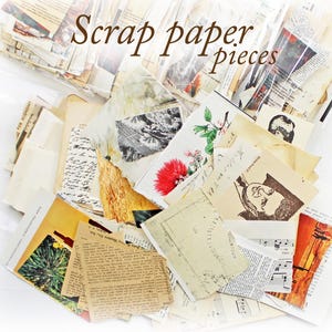 Pacote de retalhos de papel rasgado para colagem, vintage, 100 peças sortidas, kit de enfeites pequenos, cartão, scrapbook, diário, itens efêmeros