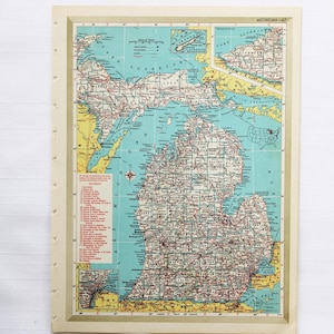 Vintage Karte Seite 1946 Missouri / Minnesota Hammond's Stanford Welt Atlas Druck zum Einrahmen von Junk Journal Papier Ephemera Collage