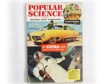 Vintage Popular Science Mechanics Autos Home building Magazine 1953 June First Trip into Space Magazine Memorabilia Ephemera Collectable