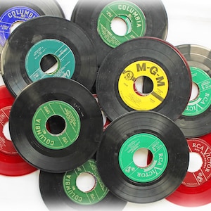 Vintage Vinyl Records 7&quot; 45 RPM For Crafting or Decorating Wall Decor Musicals
