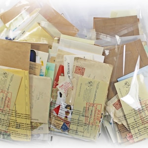 80 Stück Vintage Antik Neues Papier Ephemera Pack Buchstaben Umschläge Typisch Handgeschriebenes Verschiedenes Grab für Journal Collage Craft Scrapbook