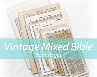 Vintage Bible Book Pages: Mixed Ephemera for Junk Journals, Collage, Altered Art