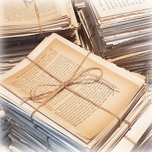 70 vintage antieke boekenpagina bundelpagina's geassorteerd papier efemere collage benodigdheden junk journal decoupage ambachtelijke levering gemengde partij