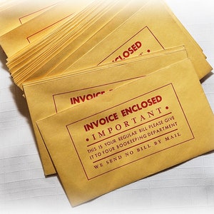 3 Vintage Invoice Enclosed Envelopes for deliveries Paper Ephemera Junk Journal Paper Unused Collage Mixed Media