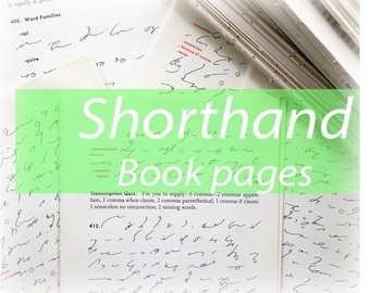 Vintage Gregg Shorthand Book Pages: Ephemera for Junk Journals