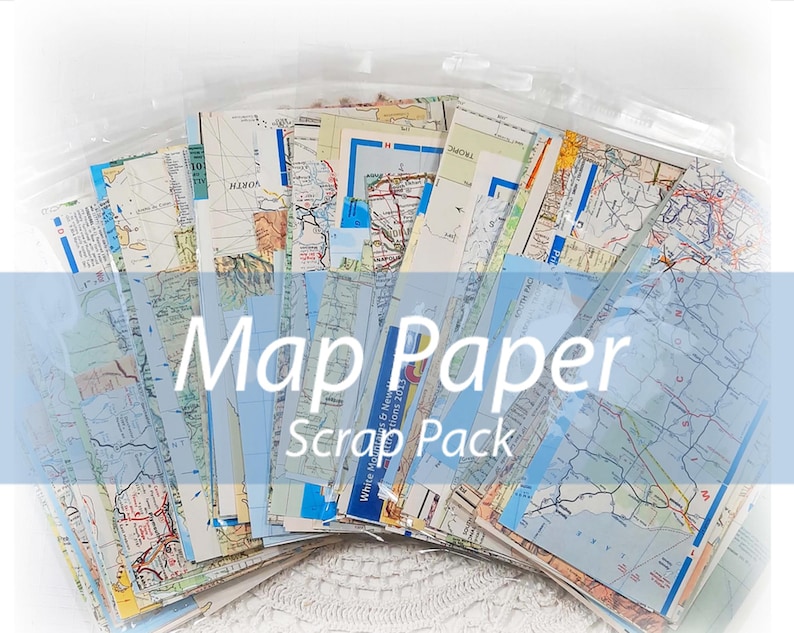 Vintage Road Map Paper Pack: 20 Scrapbook Collage Pieces - Etsy