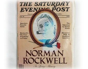 Vintage The Saturday Evening Post February 979 Norman Rockwell Memorial Issue Magazine Memorabilia Ephemera