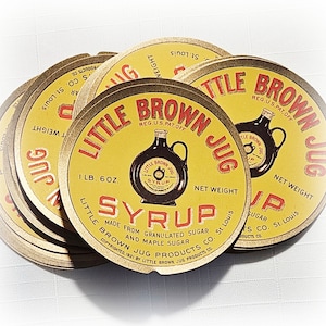 5 Vintage Old Little Brown Jug Syrup Labels 1921 St. Louis Unused Authentic Ephemera for Collection Junk Journal Collage Mixed Media
