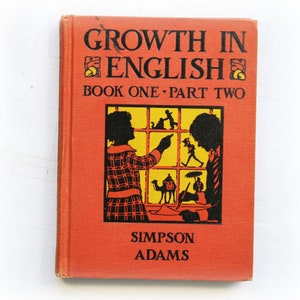 Growth in English book one part 2 Textbook Vintage Book Childrens Grade Reader Illustrated