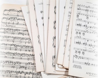 Vintage Sheet Music 20 pages for crafts altered art papers ephemera confetti collage junk journal decoupage supply mixed Lot