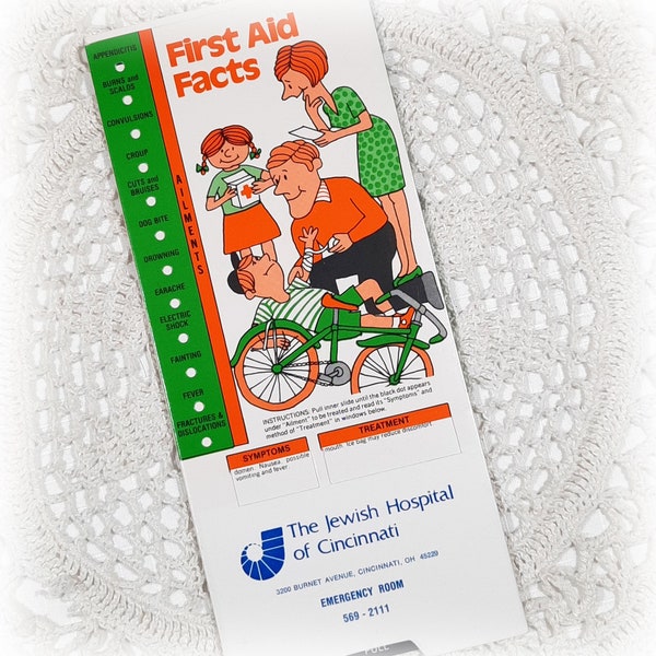 Vintage first aid facts 1980 Promotional Slide Guide Advertising Card Advertising Promo Ephemera