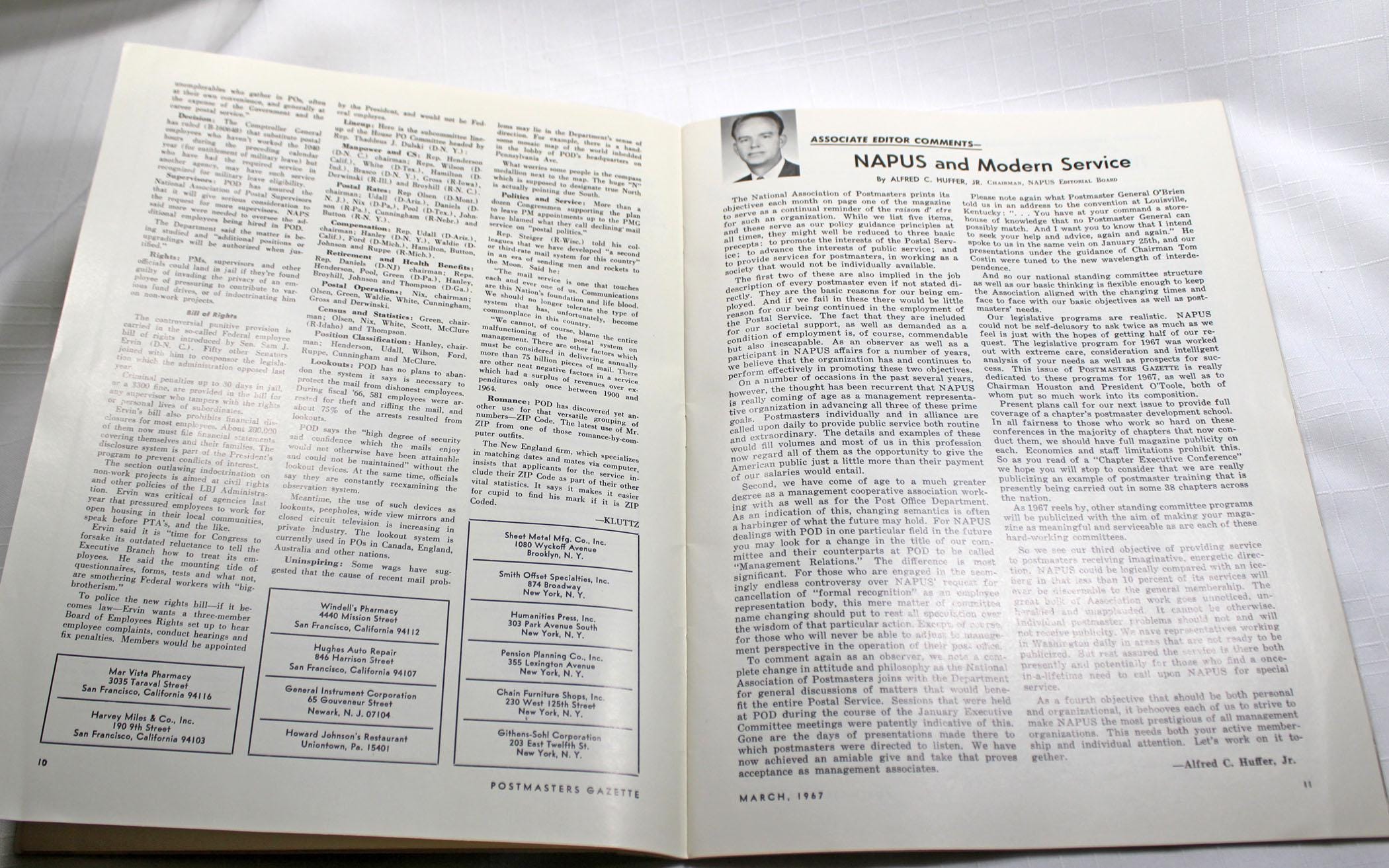 Vintage October 1967 Postmasters Gazette Post Office Employee Magazine ...