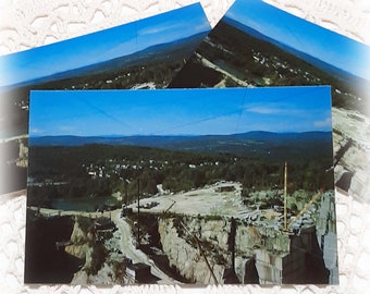 3 Vintage Postcards Rock Of Ages Barre Vermont Granite Quarry Ephemera Junk Journal Mixed Media Craft Collage Collection