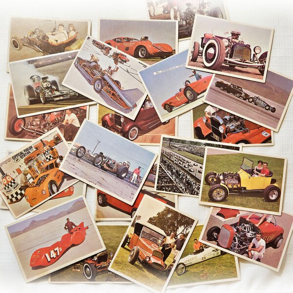 Vintage Hot Rod Magazine Trading Cards for Swap Used Animal Paper Playing for Collage Junk Journal Craft Scrapbook mixed media