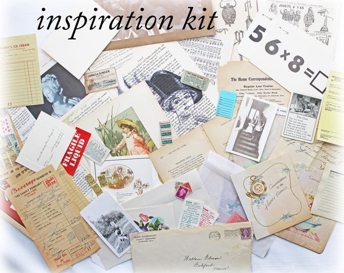 100 Pc Vintage Inspiration Kit Paper Ephemera Pack Letters Envelopes ...
