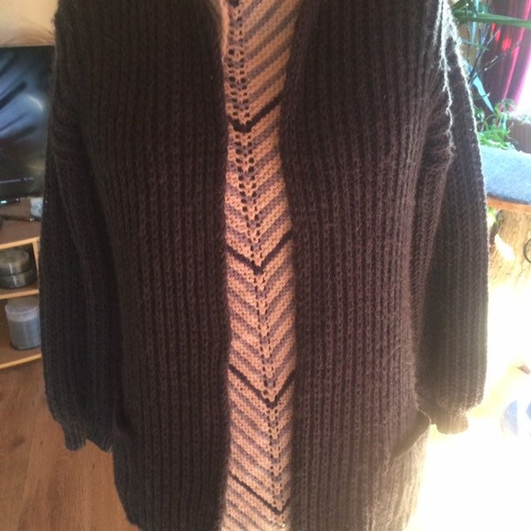 Selbstgestrickte dunkelblaue Jacke #Cardigan #Unikat #neu