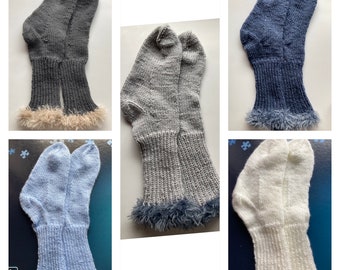 Selbstgestrickte warme Socken für den Winter #neu