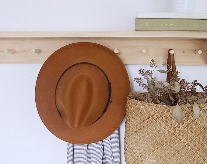 Wooden Peg Rail With Shelf / Wooden Peg Rack / Wooden Shelf Rack Etsy