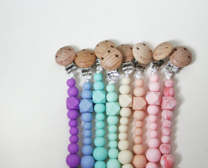 Custom silicone pacifier clip with name for BIBS silikon schnullerkette mit name attache tetine