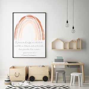 Montessori Wandkunst | Regenbogen-Kunst | Maria Montessori Zitate | Wanddruck