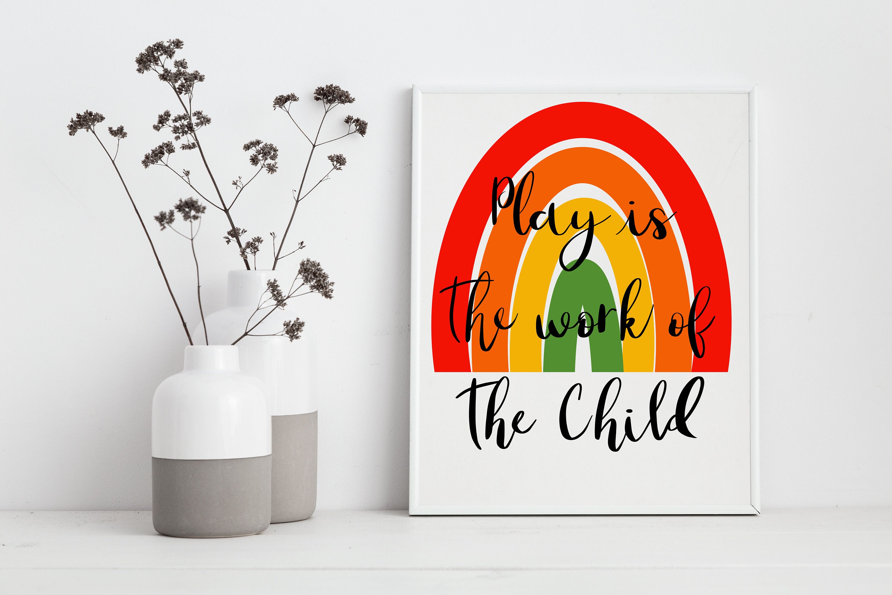 Montessori Wall Art Play is the Work of the Child Maria Etsy UK