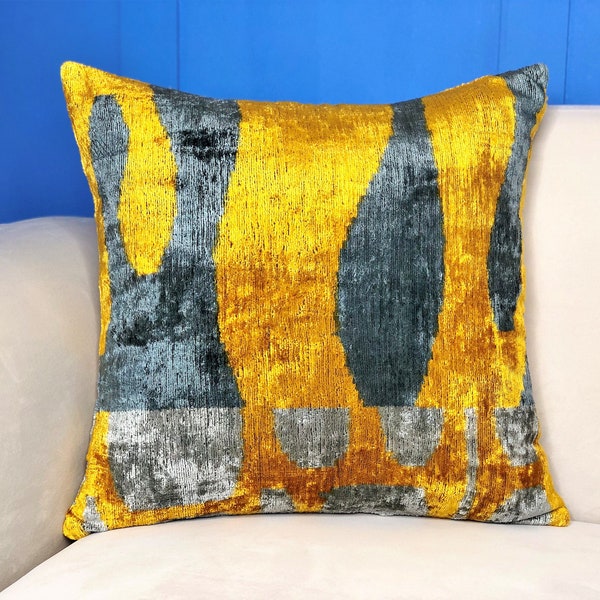 Yellow Ikat Pillows Etsy