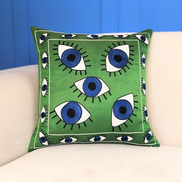 Green Suzani Pillow Etsy