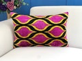 Ikat pillow cover, Pink ikat pillow, Pink and black ikat pillow, Accent pillow, Pink throw pillow, Lumbar pink pillow, Boho pink pillow product logo