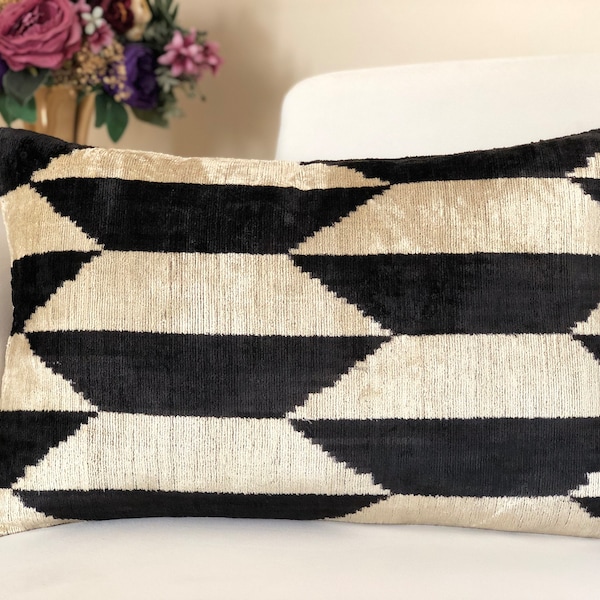 Black & White Ikat Pillows Etsy