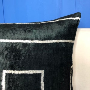 Plain black square ikat pillow cover, 2020 black and white ikat cushion cover, ikat pillowcases, decorative pillows, contemporary pillows image 8
