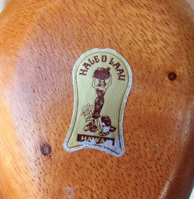 Carved Bowl Wooden Bowl Vintage 1975 Hawaiian Wooden Pineapple Shaped Dish