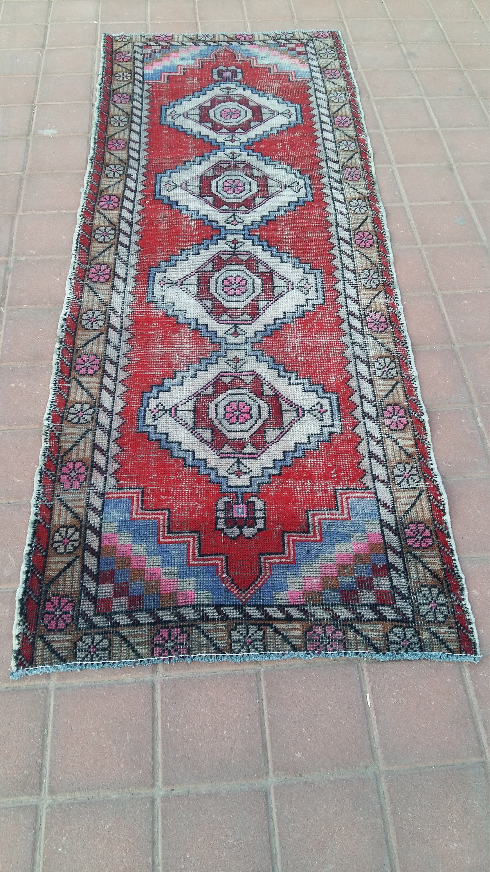 old carpet. 92x246cm 8x3 ft Fantastic carpet. Etsy